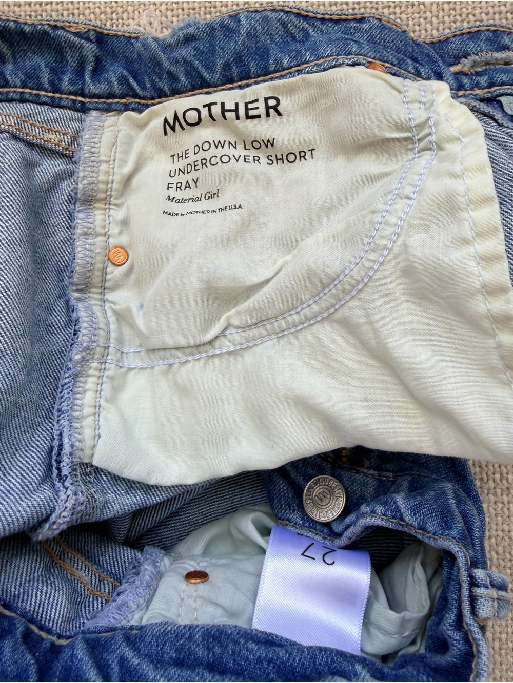 MOTHER The Down Low Undercover Short Fray MATERIAL GIRL made in USA - Picture 3 of 4